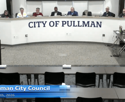Mayor Francis Benjamin and the city council listen to public comments.